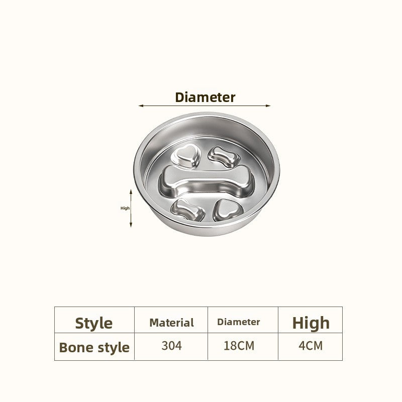Stainless Steel Pet Slow Feeder Bowl