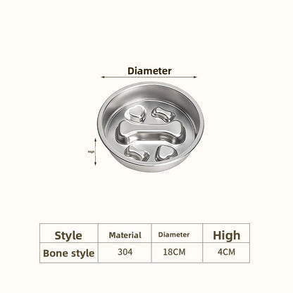 Stainless Steel Pet Slow Feeder Bowl