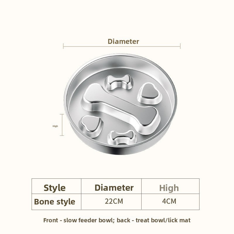 Stainless Steel Pet Slow Feeder Bowl