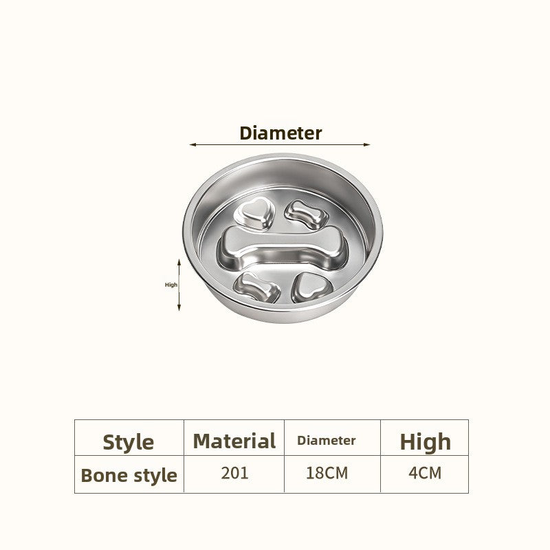 Stainless Steel Pet Slow Feeder Bowl