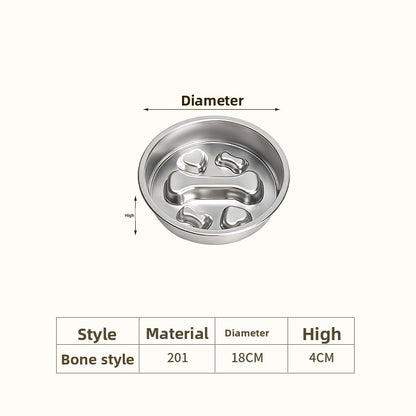 Stainless Steel Pet Slow Feeder Bowl