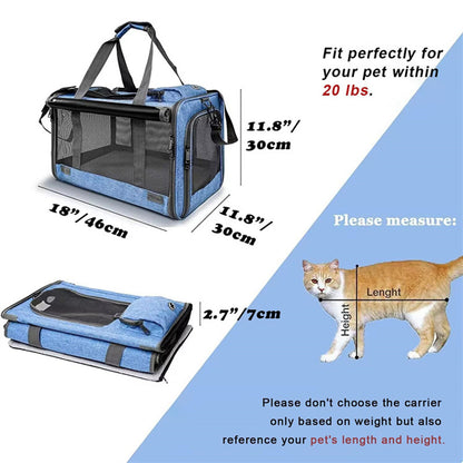 Cat Carrier Bag Portable Breathable Foldable Pet Carrier