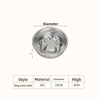 Stainless Steel Pet Slow Feeder Bowl