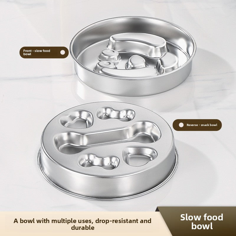 Stainless Steel Pet Slow Feeder Bowl