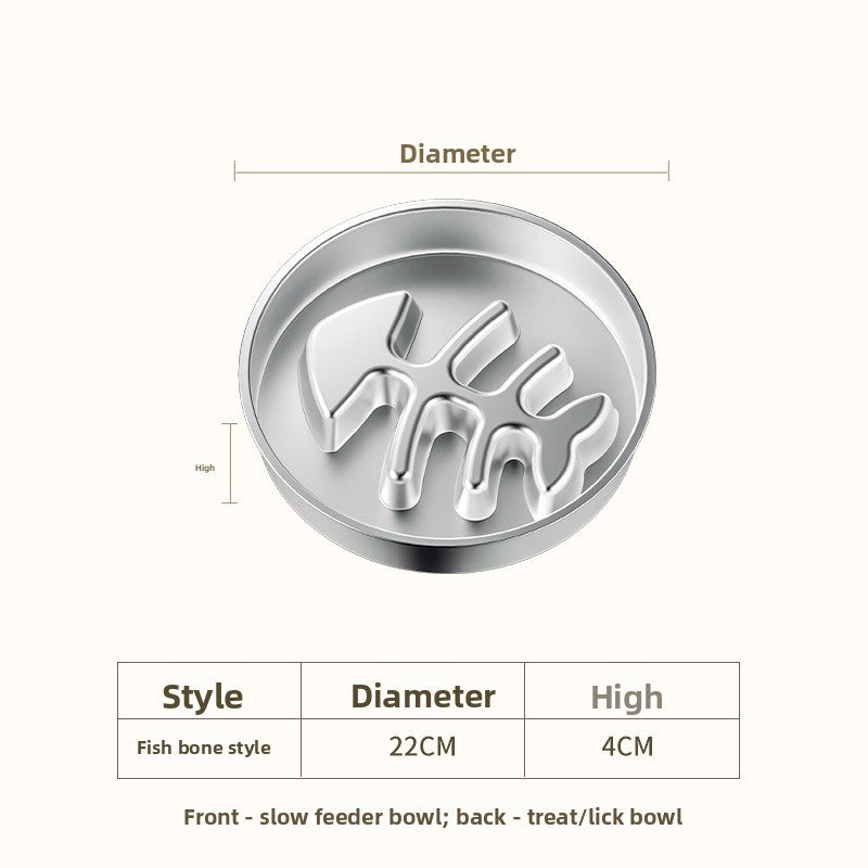 Stainless Steel Pet Slow Feeder Bowl