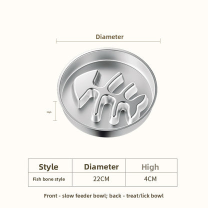 Stainless Steel Pet Slow Feeder Bowl