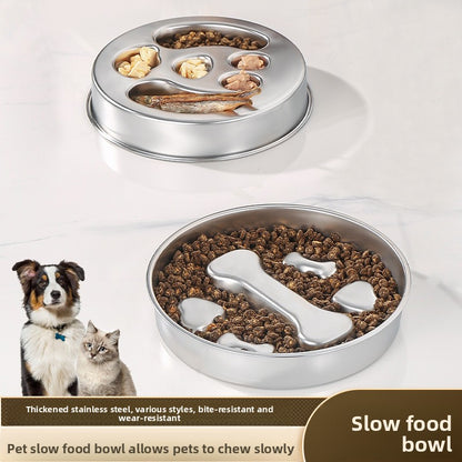 Stainless Steel Pet Slow Feeder Bowl