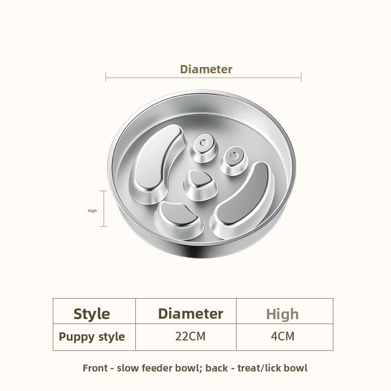 Stainless Steel Pet Slow Feeder Bowl