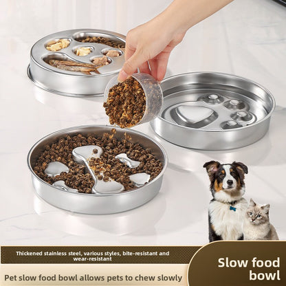 Stainless Steel Pet Slow Feeder Bowl