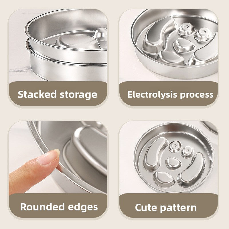 Stainless Steel Pet Slow Feeder Bowl