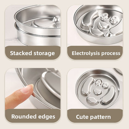 Stainless Steel Pet Slow Feeder Bowl