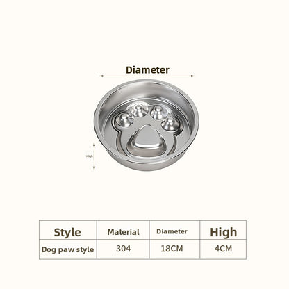 Stainless Steel Pet Slow Feeder Bowl