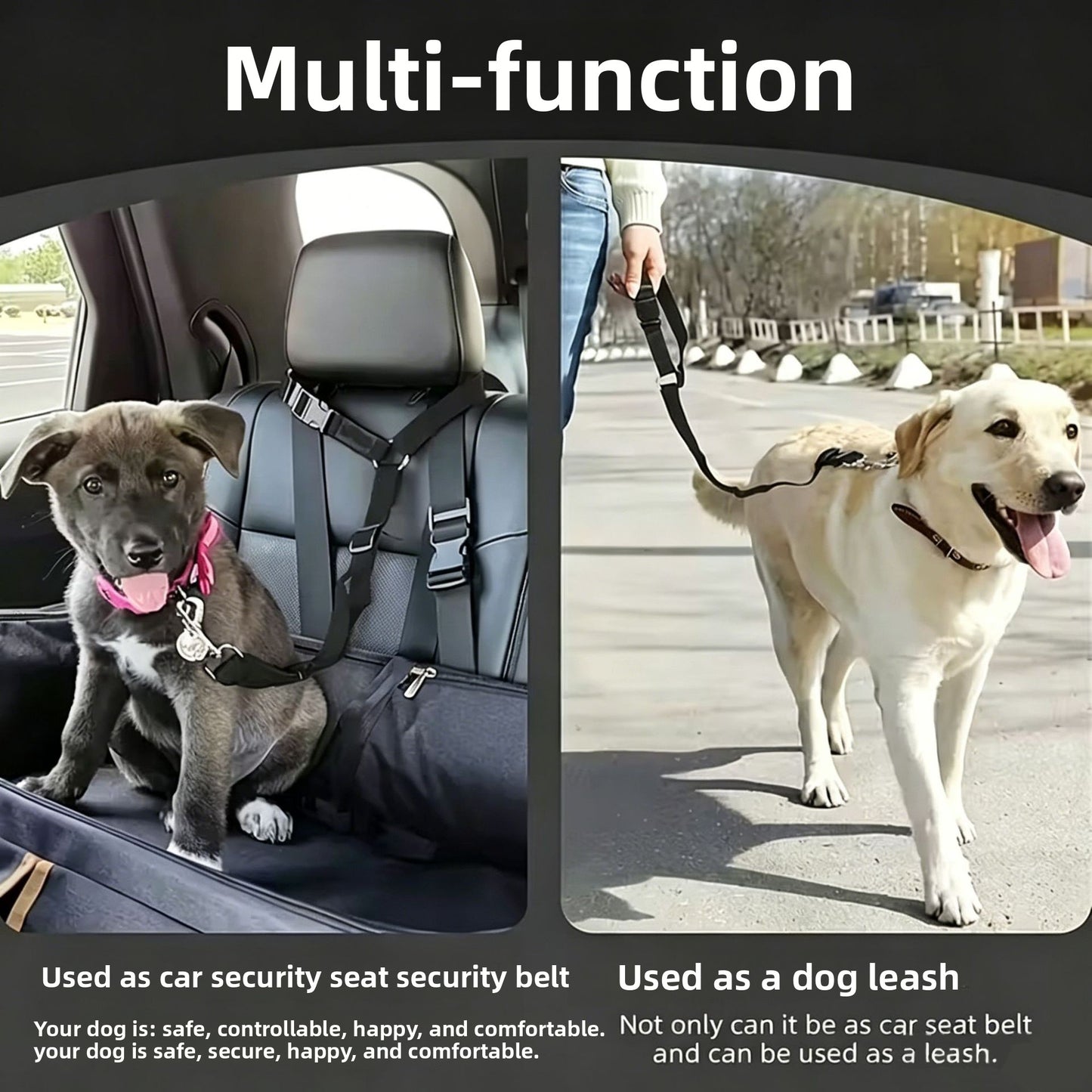 Adjustable Pet Car Safety Leash Harness